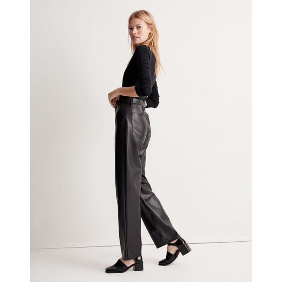 Madewell The Perfect Vintage Wideleg Pant Faux Leather Edition - 23 - Picture 3 of 5